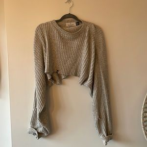Vintage Oversized Cropped Sweater
